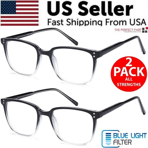 2 PK Unisex Blue Light Blocking Reading Glasses Computer Readers - Leadinggene.com