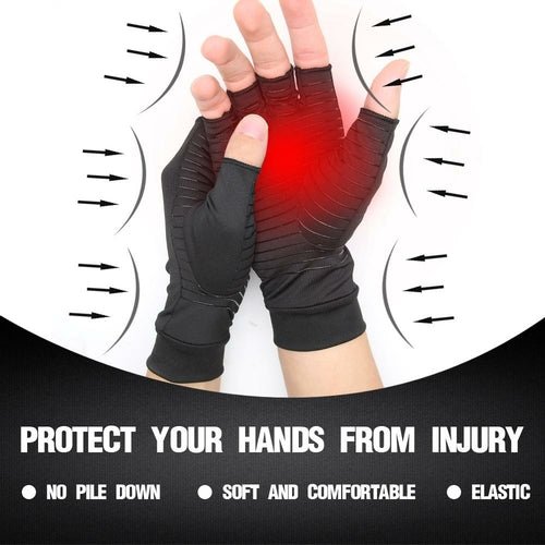 Compression Arthritis Glove Unisex Joint Pain Relief Half Finger Brace - Leadinggene.com