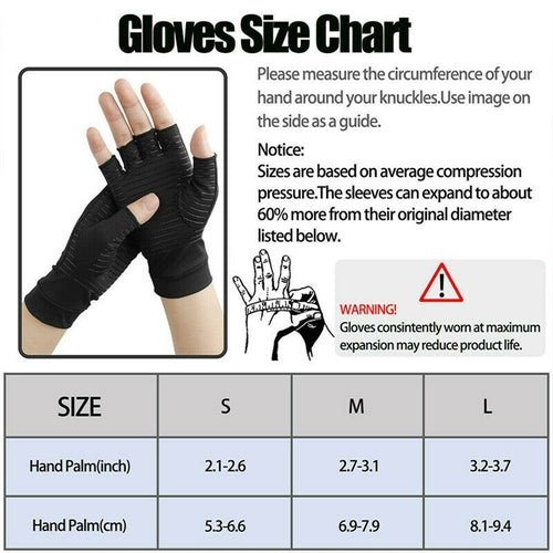 Compression Arthritis Glove Unisex Joint Pain Relief Half Finger Brace - Leadinggene.com