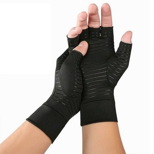 Compression Arthritis Glove Unisex Joint Pain Relief Half Finger Brace - Leadinggene.com