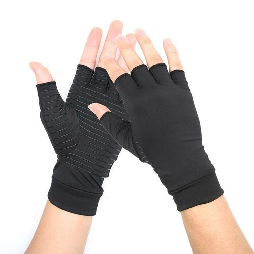 Compression Arthritis Glove Unisex Joint Pain Relief Half Finger Brace - Leadinggene.com